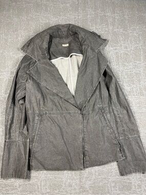 Annette Gortz Casual Bomber Style Minimalist Hidden Hood Jacket Size 42